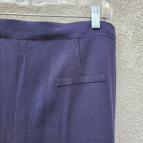 EXCLUSIVELY MISOOK Women's Cropped Wide Leg Pant Extra Large Navy Blue Stretch - Picture 5 of 11